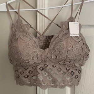 grey gray lace bralette d cup plus